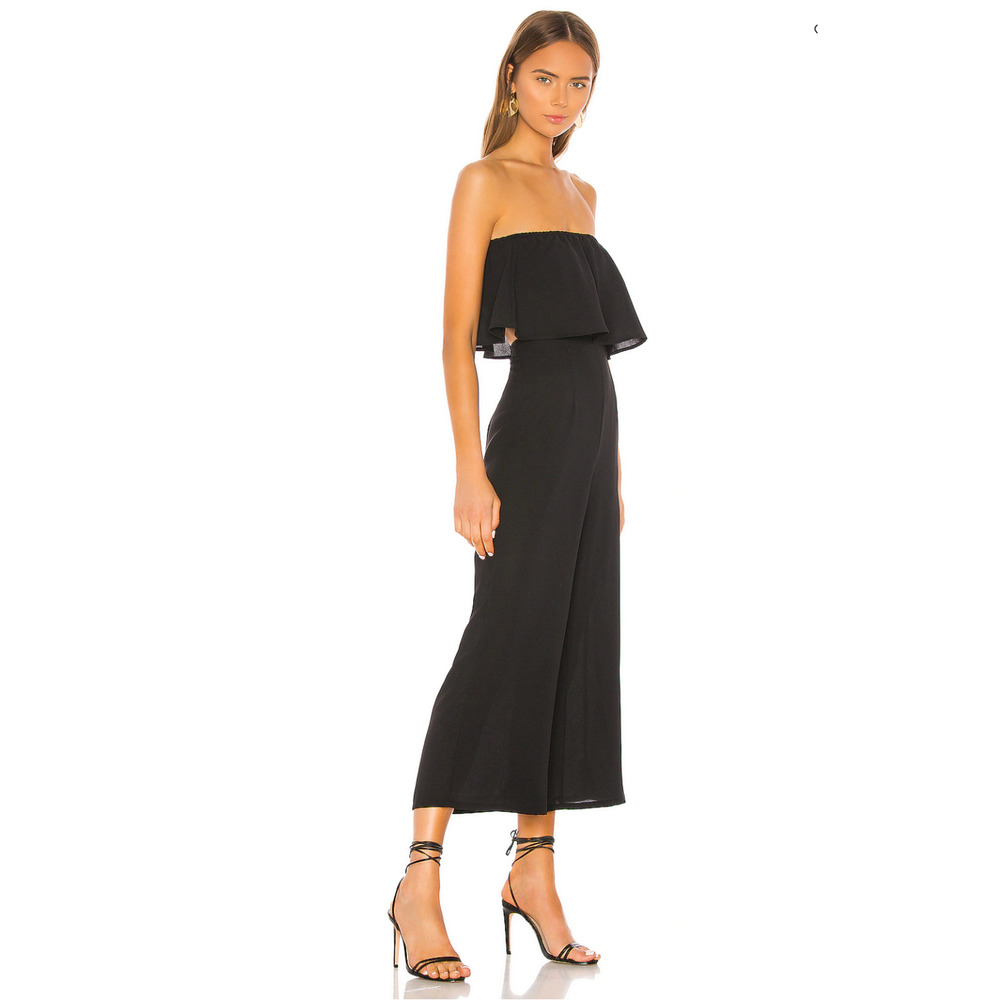 Superdown Brooke Black Wide Leg Pants Cropped High Rise‎ Culottes Women's Sz S - Picture 3 of 12